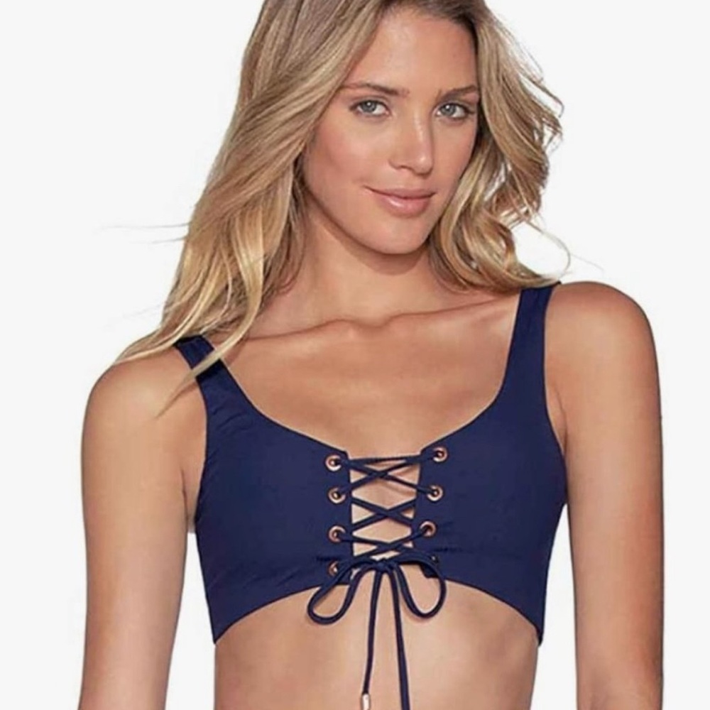 NEW MAAJI Reversible Bikini Top Lace Up Size Small